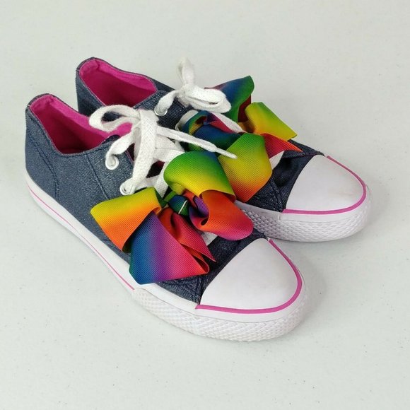 JoJo Siwa Legacee Denim Sneakers Girls Size 4 With Big Iconic Bows - Picture 6 of 8